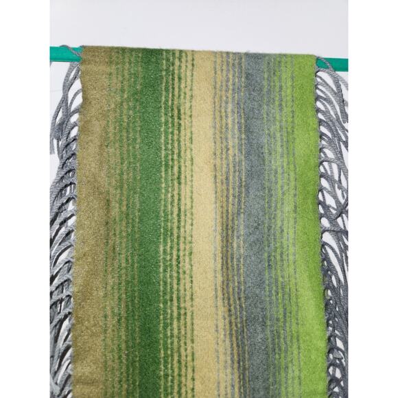 Victoire Mathieu Paris Wool Blend‎ Green Fringe Neck Scarf - Picture 1 of 6